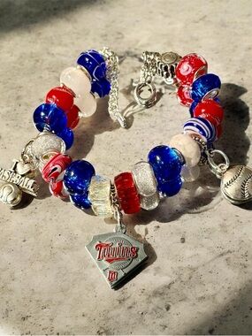 Minnesota Twins Beaded Charm Bracelet